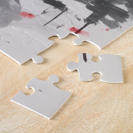 German Shepherd Dog Valentine's Day Red Bow Legpuzzel (Zijkant)