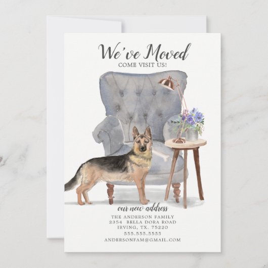 German Shepherd Dog | Verplaatsingsaankondiging Aankondiging (Voorkant)