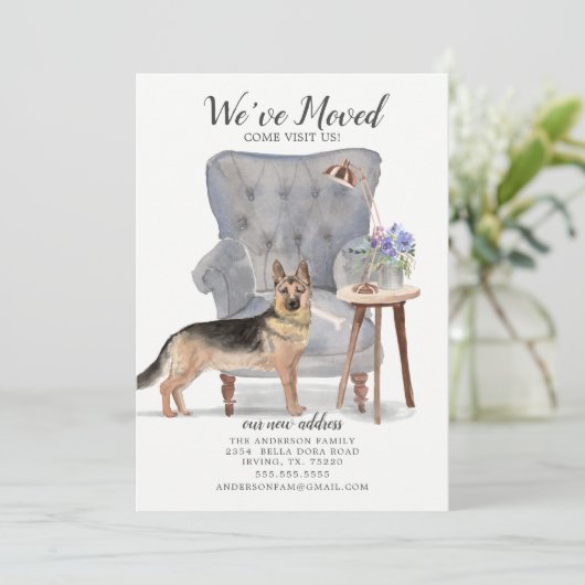 German Shepherd Dog | Verplaatsingsaankondiging Aankondiging (Staand voorkant)