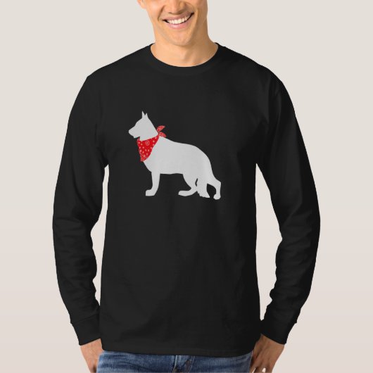 German Shepherd Dog Wearing Red Bandana T-shirt (Voorkant)
