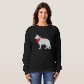 German Shepherd Dog Wearing Red Bandana Trui (Voorkant volledig)