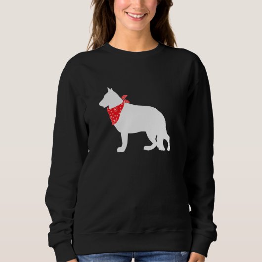 German Shepherd Dog Wearing Red Bandana Trui (Voorkant)