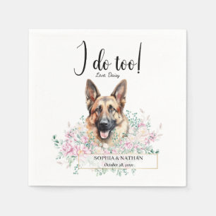 German Shepherd Dog Wedding Cocktail Napkins Servet