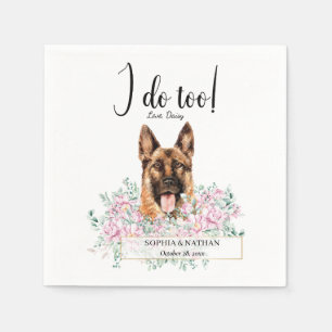 German Shepherd Dog Wedding Cocktail Napkins Servet