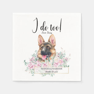 German Shepherd Dog Wedding Cocktail Napkins Servet
