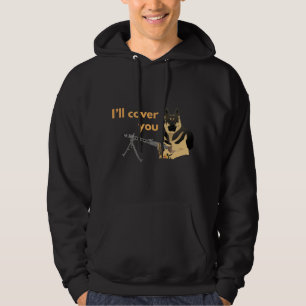 German Shepherd Dog with a Machine Pistool Hoodie