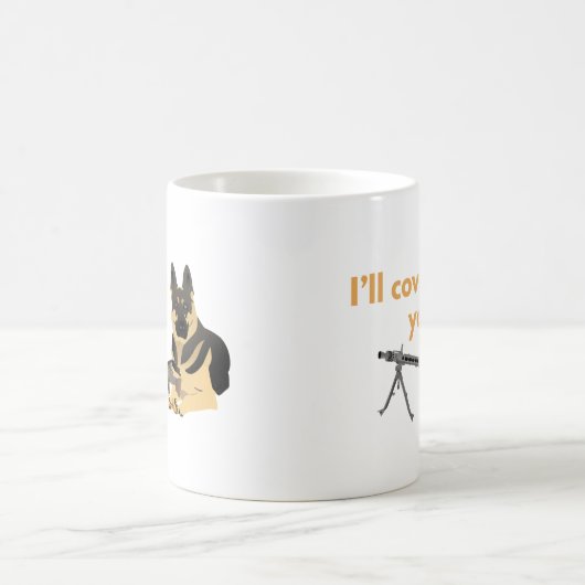 German Shepherd Dog with a Machine Pistool Koffiemok (Center)