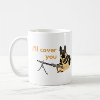 German Shepherd Dog with a Machine Pistool Koffiemok