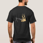 German Shepherd Dog with a Machine Pistool T-shirt (Achterkant)