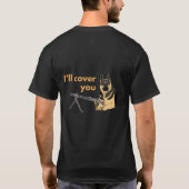 German Shepherd Dog with a Machine Pistool T-shirt (Achterkant)