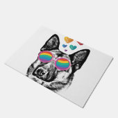 German Shepherd Dog with Hearts Valentijnsdag Deurmat (Schuin)