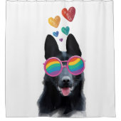 German Shepherd Dog with Hearts Valentijnsdag Douchegordijn (Voorkant)