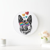 German Shepherd Dog with Hearts Valentijnsdag Grote Klok (Huis)