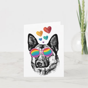 German Shepherd Dog with Hearts Valentijnsdag Kaart