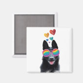 German Shepherd Dog with Hearts Valentijnsdag Magneet (Voorkant / Achterkant)