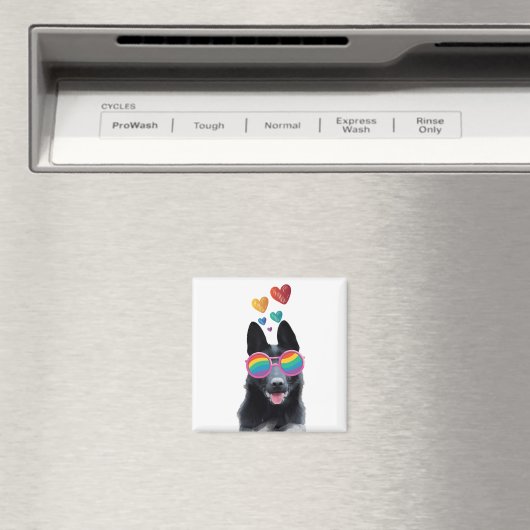 German Shepherd Dog with Hearts Valentijnsdag Magneet (Insitu (Vaatwasser))