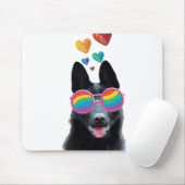 German Shepherd Dog with Hearts Valentijnsdag Muismat (Met muis)
