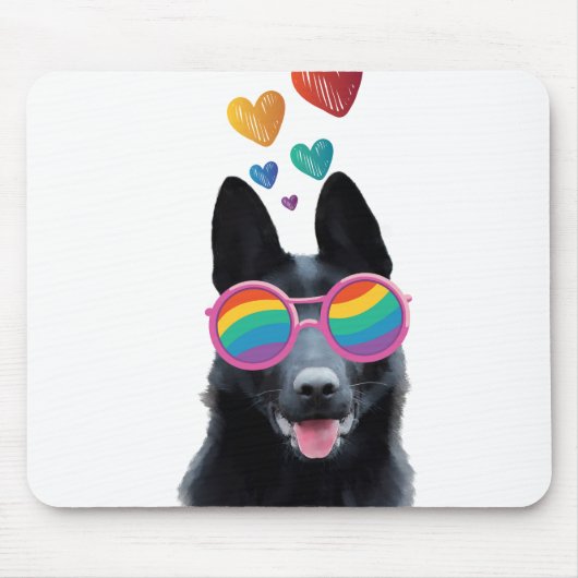 German Shepherd Dog with Hearts Valentijnsdag Muismat (Voorkant)