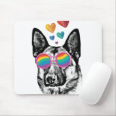 German Shepherd Dog with Hearts Valentijnsdag Muismat (Met muis)