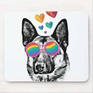 German Shepherd Dog with Hearts Valentijnsdag Muismat