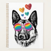German Shepherd Dog with Hearts Valentijnsdag Planner (Voorkant)
