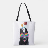 German Shepherd Dog with Hearts Valentijnsdag Tote Bag (Achterkant)