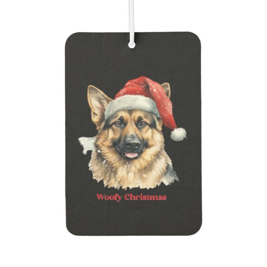 German Shepherd Dog Xmas Christmas Gift Ideas Woof Luchtverfrisser (Voorkant)