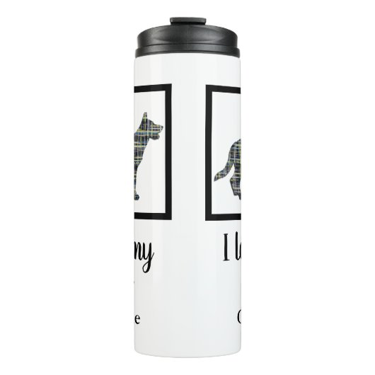 German Shepherd Dog Yellow & Blue Silhouette Thermosbeker (Voorkant)