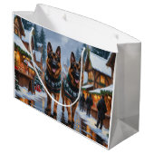 German Shepherd Dogs Christmas Snow Holiday Groot Cadeauzakje (Achterkant Gekanteld)