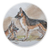 German Shepherd Dogs Keramische Knop (Voorkant)