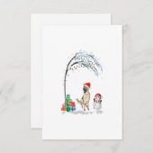 German Shepherd Dogs Merry Christmas Winter Tree RSVP Kaartje (Voorkant / Achterkant)