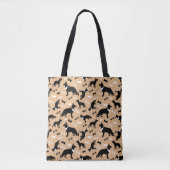 German Shepherd Dogs Pattern Tan Tote Bag (Voorkant)