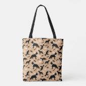 German Shepherd Dogs Pattern Tan Tote Bag (Achterkant)