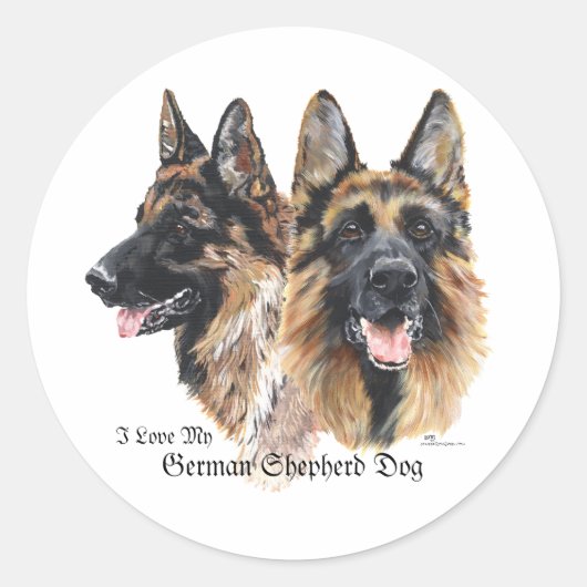 German Shepherd Dogs Ronde Sticker (Voorkant)