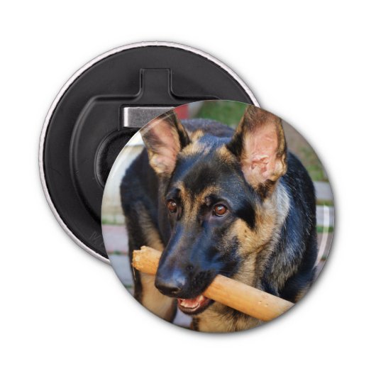 German Shepherd door Shirley Taylor Button Flesopener (Voorkant)