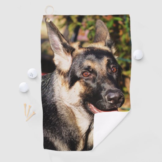 German Shepherd door Shirley Taylor Golfhanddoek (Insitu)