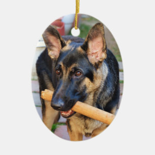 German Shepherd door Shirley Taylor Keramisch Ornament
