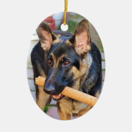 German Shepherd door Shirley Taylor Keramisch Ornament (Voorkant)