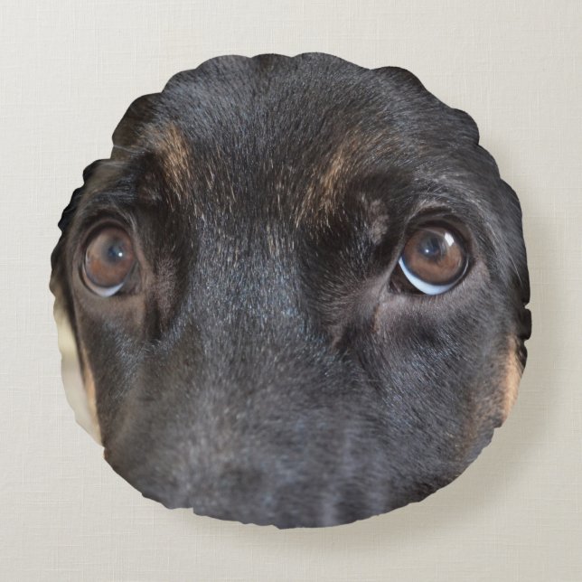 German Shepherd door Shirley Taylor Rond Kussen (Voorkant)