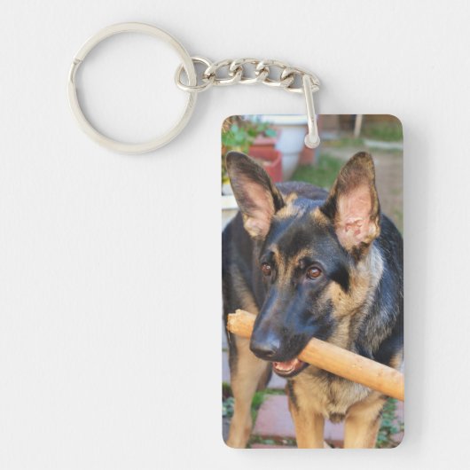 German Shepherd door Shirley Taylor Sleutelhanger (Voorkant)