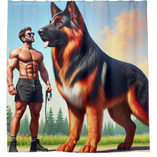 German Shepherd Douchegordijn