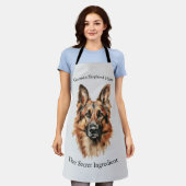 German Shepherd Drawing Portrait Apron Schort (Gedragen)