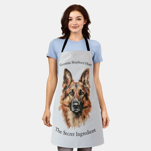 German Shepherd Drawing Portrait Apron Schort (Gedragen)