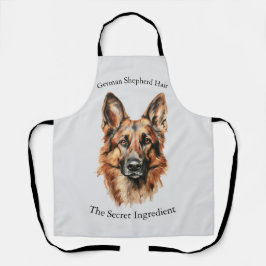 German Shepherd Drawing Portrait Apron Schort