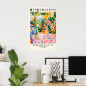 German Shepherd Dronking Coffee Art Print Matisse (Thuiskantoor)