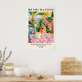 German Shepherd Dronking Coffee Art Print Matisse (Keuken)
