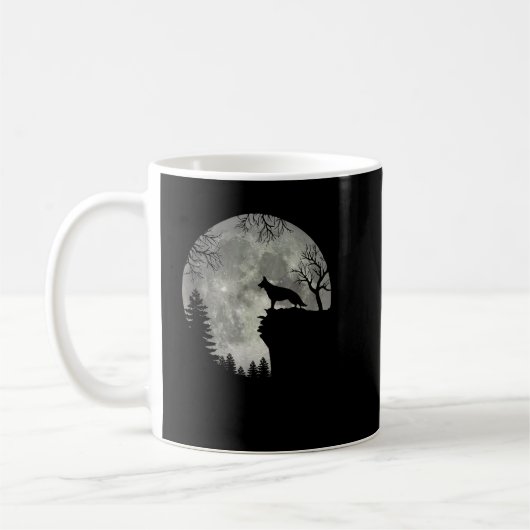 German Shepherd en Moon Halloween Koffiemok (Links)