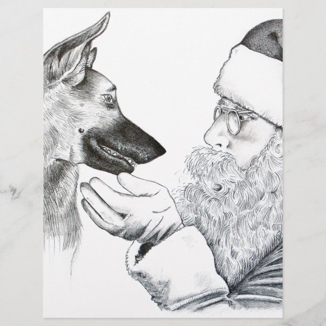German Shepherd en Santa (Voorkant)
