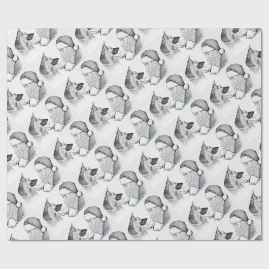 German Shepherd en Santa Cadeaupapier (Vlak)
