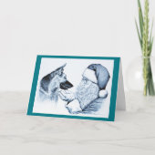 German Shepherd en Santa Claus Feestdagen Kaart (Voorkant)
